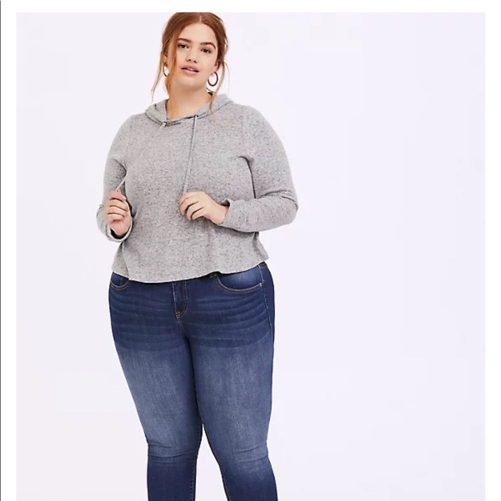 SUPER SOFT PLUSH LIGHT GREY MIDI HOODIE